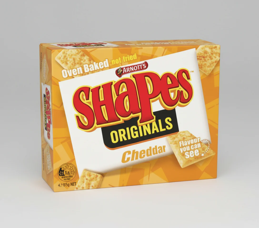 Arnotts Shapes - Cheddar - Original Flavour 175g ( Australia ) BB Dated 17th Feb 2026