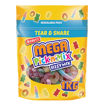 Bobby's Mega Pick n Mix Fizzy Mix 1kg Bag Vegan ( UK )