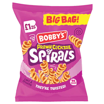 Bobby's Spirals Prawn Cocktail £1.25 Bag (UK)