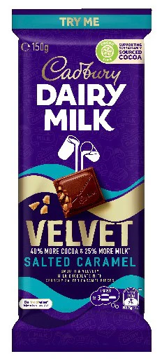 Cadbury Velvet Salted Caramel 150g  ( Australia )