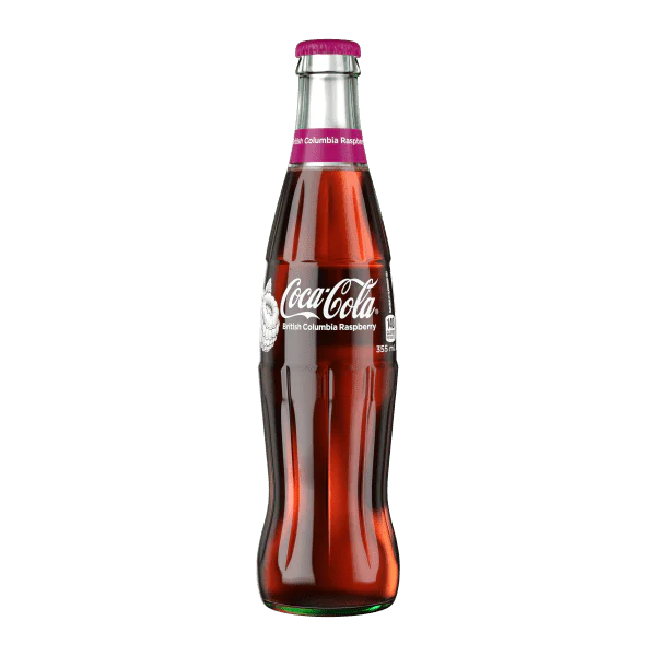 Coca Cola British Columbia Raspberry 12fl.oz (355ml) Glass Bottle ( Canada ) )