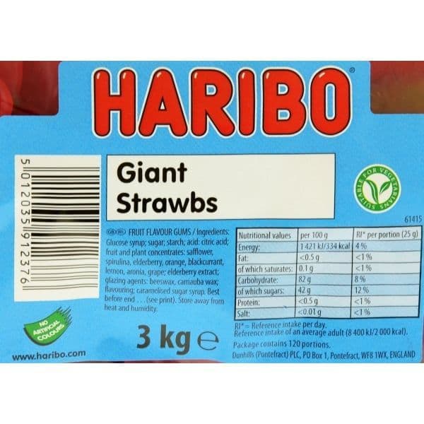 Haribo Giant Strawberry  ( UK ) - Image 3