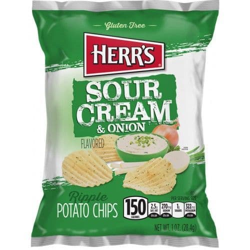 Herr's Sour Cream & Onion Potato Chips( 28g ) ( US )
