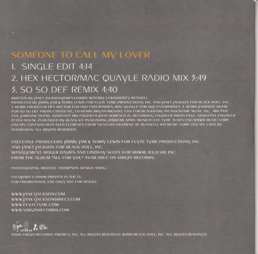 Janet Jackson Someone to Call My Lover  CD Single - Image 2