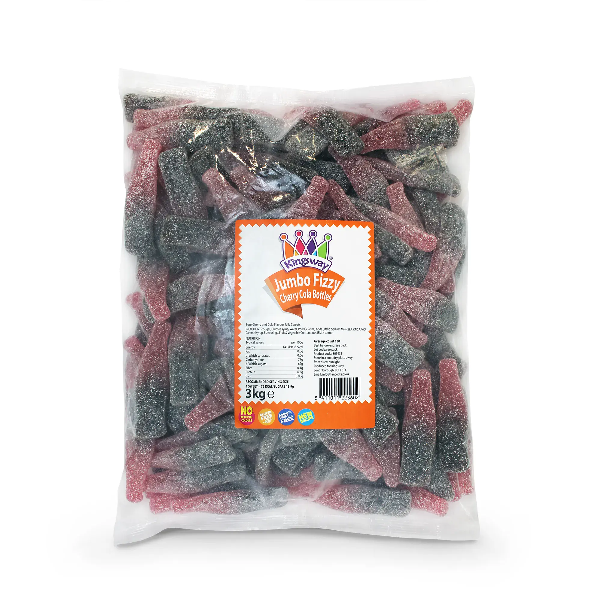 Kingsway Jumbo Fizzy Cherry Cola Bottles ( UK ) - Image 2