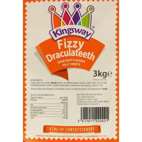 Kingsway Vegan Fizzy Dracula Teeth 100g (UK) - Image 3