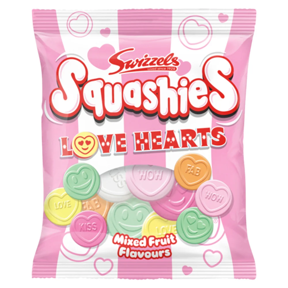 Swizzels Squashies Love Hearts Mixed Fruit Flavour 120g ( UK )